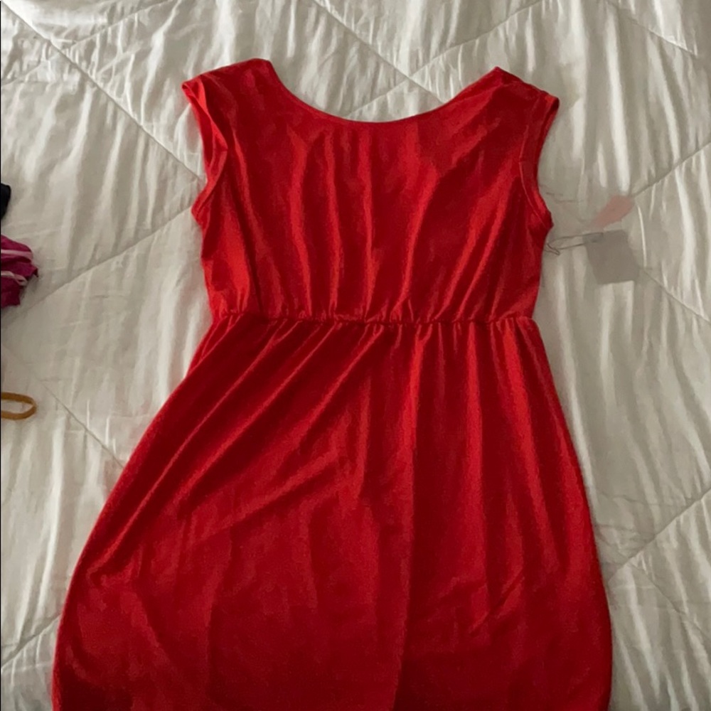 Red mini dress